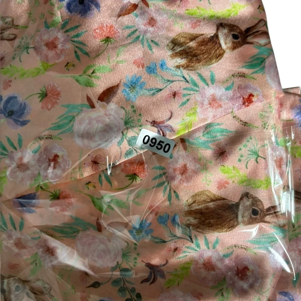 Ivy City Co. Bunny Satin Pink Floral Pajama Top Size XS